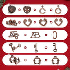 13 Pcs Brain Teaser Puzzles for Adults Teens - Metal Puzzles 3D Puzzle Game Toys for Adults Teens - Wooden Unlock Interlocking Puzzle Adult IQ Education Smart Toys