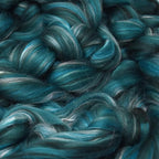 Merino Silk Luxe Tonal Designer Blend. Superfine Merino, Mulberry Silk, Tussah Silk. Top Roving for Spinning or Felting. Meadow Mist 1oz