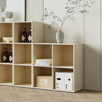 Wooden 2-Cube Storage Organizer with Closed Back Panel, 11in Cube Shelf Opening, Bookshelf, Display Shelf,Closet Cabinet for Home and Office,White Oak