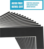Egofine 8x10 Black Picture Mats Pack of 14, Frame Mattes for 5x7 Pictures, Acid Free, 1.2mm Thickness, with Core Bevel Cut