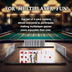 Playing Card Holder Stand Width 400mm (15.75 in.) White Acrylic Set for Playing Card Games, Trading Card or Other Card, Board Games (4 Pcs, White)