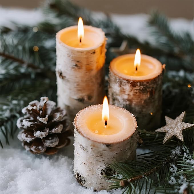 6-Pack White Birch Logs for Fireplace - Birch Tree Logs for Decoration, Decorative Firewood for Faux Mantel, Indoor Decor, DIY Crafts, and Planter Decoration (2.4"-3.2" Dia. x 16" Long)