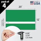 Trotec TroLase | 12"x20"x1/16", 4 Pcs | Bright Green/White | 2 Ply | Modified Acrylic | Laser Engraving Double Color Plastic Sheet | Engraving Blanks for Laser, Saw, Guillotine | Made in USA
