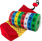 Geospace Original Math Spin Educational Travel Edition for Kids with Numbers & Arithmetic Operations- Handheld Magnetic Learning Game with 8 Magnetic Spin Wheels & Handmade Storage Pouch