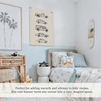 Toddler Boy Room Decor, Vintage Car Linen Canvas Banner, Retro Car Room Decor Wall Hanging Flag Banner for Little Boy Bedroom,Playroom Nursery 18x25 Inch