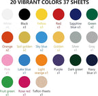 guangyintong HTV Heat Transfer Vinyl Bundle: 36 Pack 12" x 10" Iron on Vinyl for T-Shirt, 20 Assorted Colors Matte HTV Vinyl for All Cutting Machine Easy to Cut &Weed