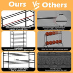 Ball Storage - 22.83" Basketball Cart With Wheels Garage Volleyball Storage Sport Equipment Holder Organizer For Indoor Outdoor,Metal Storage Rack For Playgroup,Gym And School