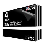 Trotec TroLase | 12"x20"x1/8", 4 Pcs | Black/White | 2 Ply | Modified Acrylic | Laser Engraving Double Color Plastic Sheet | Engraving Blanks for Laser, Saw, Guillotine | Made in USA