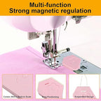 Utoolmart 3Pcs Magnetic Seam Guide for Sewing Machine, Multifunctional Polygonal Hemmer Guide with Scale, Magnet Hem Guide for Sewing Machine, Universal Sewing Accessories and Supplies (3colors)