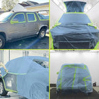 Pre-Taped Masking Film for Painting - 22" x 66' Painters Plastic Sheeting with Automotive Paint Tape and Drape for Covering Cars, Walls, Windows and Furniture Protection (4 Rolls)