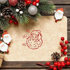 Whaline 5 Sheet Christmas Clear Stamps Wreath Snowman Gnome Silicone Transparent Stamps Greeting Words Border Stamp Cards for DIY Craft Card Making Scrapbooking Embossing Album Decor