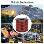 20 Gauge 2 Conductor PVC Tinned Copper Electrical Wires, 32.8FT/10M Red and Black Double Parallel Wire,0.5mm²，for DIY Projects, Home Electrical, Power Wiring,Car Speaker Wires, LED Wires.