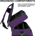 ENHANCE Travel Bag for DND Collector's Edition, Bag Compatible with Dungeons and Dragons, Battle Mat Holder, Dice Pockets and Accessories, Carry 4-8 Books (Purple Dragon)