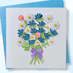 Quilling Cards, handmade card, quilled cards with Handmade Art Quilling birthday card for women, Birthday card, mother... colorful heart design (Daisy)