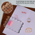 Sanfurney 1 Piece Acrylic Stamp Block, 15mm Thick, Clear Stamping Tool with Grid Lines Decorative Stamp Block for Scrapbooking Crafts Card Making