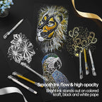 3 Colors Gel Pen Set – White, Gold & Silver 1.0mm Fine Point Gel Ink Pens for Artists, Black Paper Drawing, Bullet Journaling & Holiday Crafts – Opaque Archival Ink, 3-Pack