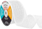 Mandala Crafts White Burlap Ribbon 2 Inches Wide Jute Ribbons for Crafts - 20 Yds Roll Rustic Burlap Wrap Trim Ribbons for Wreaths Bows Wedding Party Decoration