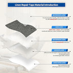KING MOUNTAIN Linen Repair Patches, Self-Adhesive Linen Fabric Patches, 4 X 63 inch Extra Size, Multi Color, Can be Used for Linen Sofa Repair and Linen Clothes Repair (Dark Grey2.0)