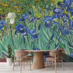 wall26 Wall Sticker/Wall Mural Irises by Vincent Van Gogh Dutch Impressionism, Not Peel and Stick, Non-Woven Wallpaper Decorative for Bedroom, Living Room, Office - 108x144 inches
