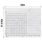 Quilting Ruler,17-3/4in x 22in,Slotted Patchwork Ruler & Template,Non-Slip Grip Acrylic Fabric Strip Cutting, Sewing, Crafting