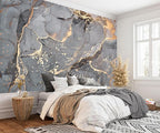 AFZEVEB-Gray and Gold Marble Wallpaper Wall murals for Bedroom 114"x74"(Not Peel and Stick)
