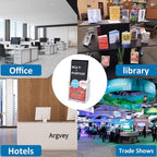 Acrylic Brochure Holder 4x9 Inch, Clear Pamphlet Holder Display Stand for Trifold 4 Inch Flyers, Booklets, Table Signs, Plastic Rack Card Holder for Office, Home, Store, 2 Pack