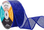 Mandala Crafts Royal Blue Burlap Ribbon 1.5 Inches Wide Jute Ribbons for Crafts - 20 Yds Roll Rustic Burlap Wrap Trim Ribbons for Wreaths Bows Wedding Party Decoration