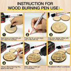 Teexpert Wood Burning Gel Pen Kit, 4 OZ Paste, 2 Double-Sided Scorch Pens, 4 Tips, Squeegee, Sandpaper for DIY Heat Sensitive Wood Crafts Suitable for Artists & Beginners