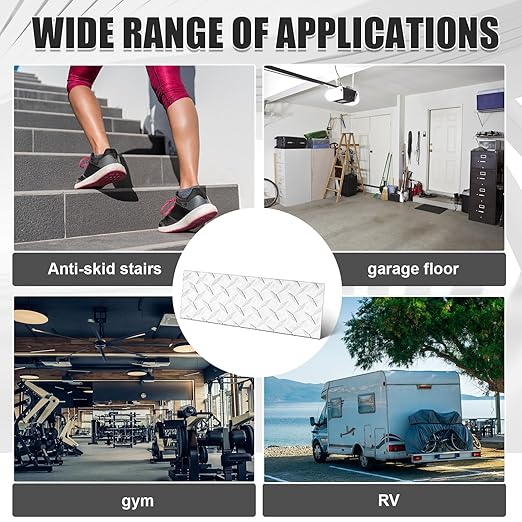 4pcs Diamond Plate Sheet Metal Heavy Duty Tread Aluminum Sheet Diamond Tread Plate for Wall Covering, Cargo Trailer, RV and More (6'' X 12'' X 0.08'',Silver)