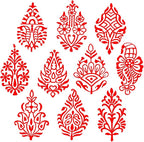 Royal Kraft Flower Wooden Printing Stamps (Set of 10) - DIY Henna Fabric Textile Paper Clay Pottery Blocks Htag2179