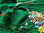 JOSDIOX 60-Piece Crochet Knitting Markers - Locking Stitch Pins, Plastic Safety Pins, Weave Stitch Counter for Clips Yarn (10 Colors)