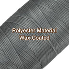uxcell 150D 0.8mm Flat Waxed Thread 284 Yards Polyester Leather Sewing Waxed String Hand Stitching Cord for Leather Stitching Sewing Bookbinding DIY Craft Silver Gray