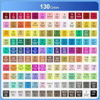 Banral 130 Colors Alcohol Markers Set, Dual Tip Alcohol Based Art Marker for Artists Kids Adult Coloring, Permanent Illustration Sketch Pens for Drawing