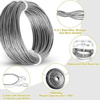 88Pcs Heavy Duty Picture Hanging Wire Kit, Include 50Ft Stainless Steel Wire Picture Hanging for Photo Mirror Frame, up to 110lbs, D Ring, Picture Hangers, Screws, Hanging Hooks, Nails, Level