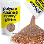 Hemway Polyurethane & Epoxy Resin Glitter 100g / 3.5oz Metallic Crystal Flake Additive for Flooring Jewelry Tumblers Glass Pigment - Chunky (1/40" 0.025" 0.6mm) - Bronze Brown