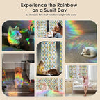 Window Privacy Film Rainbow Film Stained Glass 3D Static Cling Decorative Window Sticker for Bathroom,Front Door,Home Heat Control UV Blocking Non Adhesive,Diamond Grid 35.4 x 78.7inches