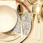Quera 50 Pack William Morris Cocktail Napkins Golden Lily White Paper Napkins Beverage Napkins Disposable Paper Party Napkin Pack Decoration 5 "X 5"