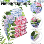 60 Pcs Hydrangea Cocktail Paper Napkins 6.5 x 6.5 Inches Disposable Paper Napkins Dessert Beverage Napkin for Decoupage Luncheon Napkin for Party Wedding Birthday Party