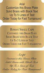 Personalized, Custom Brushed Gold Solid Brass Plate - sizes 1x3, 1x4, 2x4, 2x6, 2x8, 3x6 - Picture Frame Name Label Art Tag for Frames, with adhesive backing - Indoor use only - 1 Tag