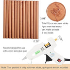 52pcs Red Bronze Sealing Wax Sticks, Andotopee Glue Gun Wax Seal Sticks for Wax Seal Stamp, Premium Sealing Wax for Envelope Letter Seal Wedding Invation Craft Adhesive, Great Gift Ideas (Mini Size)