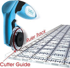 TrueCut Rectangle 3" x 18" Quilting Ruler with Track and Guide for Straight Cuts - Innovative Quilting and Sewing Ruler for Accurate Fabric Cuts with 1/8th Measurements