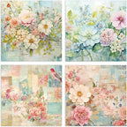 YASMEN 24 Sheets Scrapbook Paper Pads, 6X6 Single-Sided Cardstock Paper, Decorative Craft Paper, Flowers Pattern Paper Pack, DIY Decopodge Papers, Journal Scrapbooking Supplies, Card Making Supplies