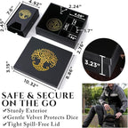 Dice Tray and Dice Tower for DND and RPG - All-in-One Game Roamer Tray & Large Tower for Random Rolls - Stores Your Sets, Mini's and More Compatible with D&D (Gold Tree)