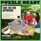 Puzzle Ready Wood Jigsaw Puzzle Board - 1500pc, 36x27in, 3 Angles - Color-Coded Trays & Drawers Organizer & Storage - Ergonomic Tilt Surface - Portable Puzzle Table with Drawers