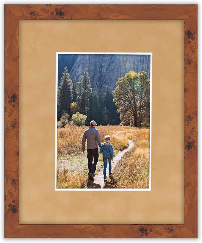 Pack of TEN 11x14 Mats Bevel Cut for 8.5x11 Photos - Acid Free Beige Suede Precut Matboards For Pictures, Photos, Framing - 4-ply Thickness