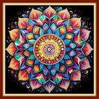 Dooxvey Cross Stitch Kits for Adults Beginners - Full Range of Stamped Kits, 11CT Cross Stitch Patterns - Colorful Mandala, 18x18 inch