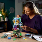 JOJO&Peach Floral Owl Toy Building Sets for Girls, MOC Flower & Animal Collectible Home Decor and Office Art, Mother's Day Birthday Gifts Toys for Women Adults and Teens Age 8 10 12 14+ (1193 Pieces)