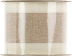 MEEDEE Burlap Wired Ribbon with Satin Edge - White Stripe, 2.5 Inch, 10 Yards for Wreath, Garland, Topper, Bow Making, Fall, Christmas, Wedding Decorations