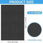 Cross Stitch Fabric 14 Count Aida Cloth 28 x 19 Inch Large Size Classic Reserve Cross Stitch Supplies Embroidery Fabric for Home DIY Craft Decoration Handmade, Black