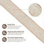Mandala Crafts Natural Burlap Wired Ribbon 1.5 Inches Wide Jute Ribbons for Crafts - 10 Yds Roll Rustic Burlap Wrap Trim Ribbons for Wreaths Bows Party Decoration